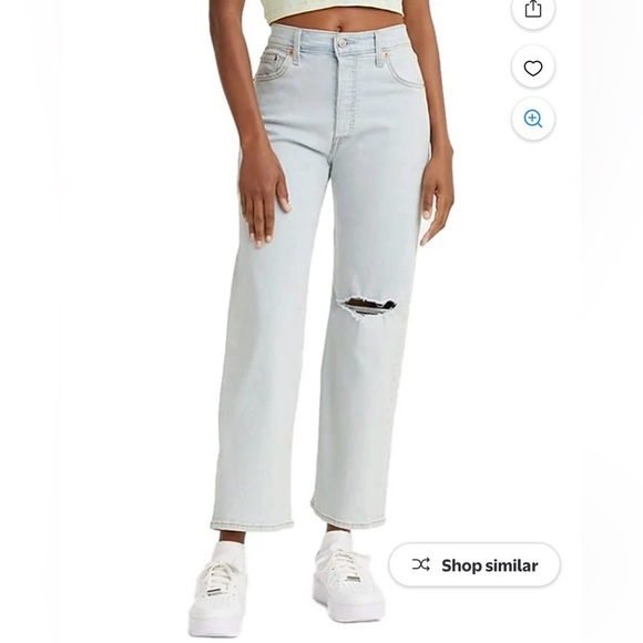 Levi's Denim - Levi's Women's Light Blue  wedgie Straight Leg Jeans button fly sz 25 preloved
